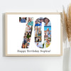 Photo Collage Print Or Canvas 70th Birthday Gift For Her 16-Photo Number 70