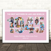 Photo Collage Pink Birthday Gift For Mother-In-Law 25-Photo Year 1945 Print