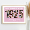 Photo Collage Pink Birthday Gift For Mother-In-Law 26-Photo Year 1925 Print