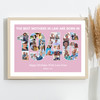 Photo Collage Pink Birthday Gift For Mother-In-Law 26-Photo Year 1946 Print