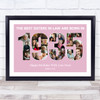 Photo Collage Pink Birthday Gift For Sister-In-Law 24-Photo Year 1935 Print