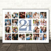 Photo Collage Print Or Canvas 21st Birthday Gift For Grandson 20-Photo Blue