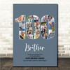 Photo Collage 100th Birthday 23-Photo Birthday Gift For Him 100 Blue Print