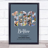 Photo Collage 100th Birthday 23-Photo Birthday Gift For Him 100 Blue Print