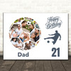Photo Collage Print Or Canvas 21st Birthday Gift For Dad 14-Photo Football