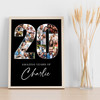 Photo Collage 20th Birthday 20-Photo Birthday Gift For Him 20 Black Print Canvas