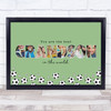Photo Collage Green Football 8-Photo Any Occasion Gift For Grandson Print Canvas