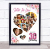 Photo Collage 30th Birthday Gift For Sister-In-Law 19-Photo Floral Print Canvas