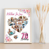 Photo Collage 70th Birthday Gift For Mother-In-Law 19-Photo Floral Print Canvas