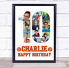 Photo Collage 10-Photo 10th Birthday Gift For Kids Boys Basketball Print Canvas