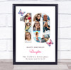 Photo Collage 10-Photo 10th Birthday Gift For Kids Girls Butterfly Print Canvas