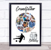 Photo Collage 90th Birthday Gift For Grandfather 14-Photo Football Print Canvas
