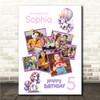 Photo Collage Kids Birthday Gift For Girls Any Age 7-Photo Unicorn Print Canvas