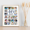 Photo Collage 40th Birthday Gift For Brother-In-Law 20-Photo Male Print Canvas