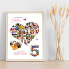 Photo Collage Kids Birthday Gift For Girls Any Age 19-Photo Pink Print Canvas