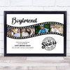 Photo Collage 40th Birthday Gift For Boyfriend 4-Photo Film Reel Print Or Canvas