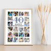 Photo Collage 40th Birthday Custom Gift For Fiancé 20-Photo Blue Print Or Canvas
