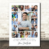 Photo Collage 40th Birthday Custom Gift For Friend 15-Photo Male Print Or Canvas