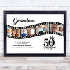 Photo Collage 50th Birthday Gift For Grandma 4-Photo Camera Film Print Or Canvas