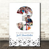 Photo Collage 5-Photo 3rd Birthday Football Custom Gift For Boys Print Or Canvas