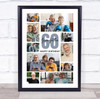 Photo Collage 60th Birthday Custom Gift For Grandfather 10-Photo Print Or Canvas