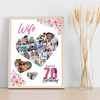 Photo Collage 70th Birthday Custom Gift For Wife 19-Photo Floral Print Or Canvas