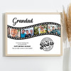 Photo Collage 90th Birthday Gift For Grandad 4-Photo Camera Film Print Or Canvas