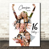 Photo Collage 16th Birthday Custom Gift For Cousin 9-Photo Women Print Or Canvas