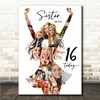 Photo Collage 16th Birthday Custom Gift For Sister 9-Photo Women Print Or Canvas