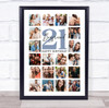 Photo Collage 21st Birthday Gift For Boyfriend 20-Photo Portrait Print Or Canvas