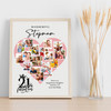 Photo Collage 21st Birthday Gift For Stepmum 16-Photo Pink Heart Print Or Canvas
