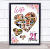 Photo Collage 21st Birthday Custom Gift For Wife 19-Photo Floral Print Or Canvas