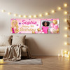 Personalised Party Banner For Kids Birthday Barbie Balloons With Photo Any Age