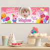 Personalised Party Banner For Kids Birthday Peppa Pig Balloons Photo Any Age