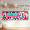 Personalised Party Banner For Kids Birthday Girls Minecraft Pink Any Age