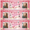 Personalised Party Banner For 13th Birthday With Photo Female Pink Balloon Gift