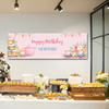 Personalised Party Banner For Birthday Female Afternoon Tea Party Pink