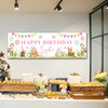 Personalised Party Banner For Birthday Girls Woodland Animals Kids