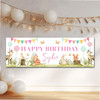 Personalised Party Banner For Birthday Girls Woodland Animals Kids