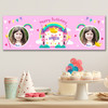 Personalised Party Banner For Birthday With Photo Girls Princess Pink Kids
