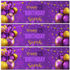 Personalised Party Banner For 25th Birthday Purple Gold Balloons