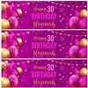 Personalised Party Banner For 30th Birthday Female Pink Gold Balloons