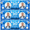 Personalised Party Banner For 30th Birthday With Photo Male Blue Balloons