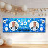 Personalised Party Banner For 30th Birthday With Photo Male Blue Balloons
