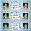 Personalised Party Banner For 45th Birthday With Photo Male Blue Balloon Gift