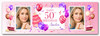 Personalised Party Banner For 50th Birthday With Photo Female Pink Cake