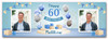 Personalised Party Banner For 60th Birthday With Photo Male Blue Balloon Gift