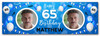 Personalised Party Banner For 65th Birthday With Photo Male Blue Balloons