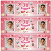 Personalised Party Banner For 70th Birthday With Photo Female Pink Balloon Gift