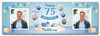 Personalised Party Banner For 75th Birthday With Photo Male Blue Balloon Gift